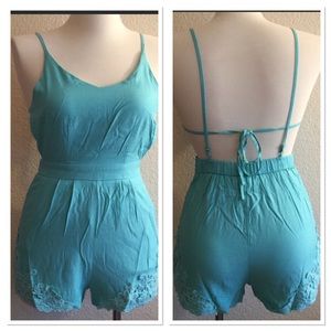Romper mint shorts Summer Beach Size Small-Large